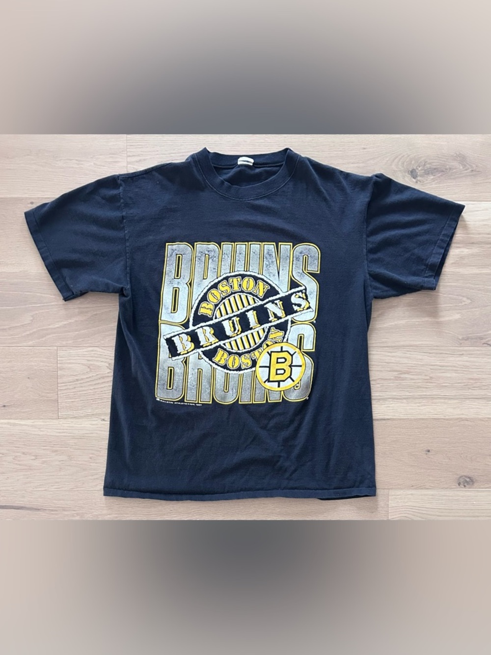 Vintage 1991 Bulletin Athletic Boston Bruins NHL Hockey Single Stitch T-Shirt